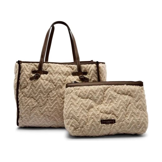 GIANNI CHIARINI Dwustronna shopperka + saszetka MARCELLA | z dodatkiem skóry ze sklepu Gomez Fashion Store w kategorii Torby Shopper bag - zdjęcie 184675531