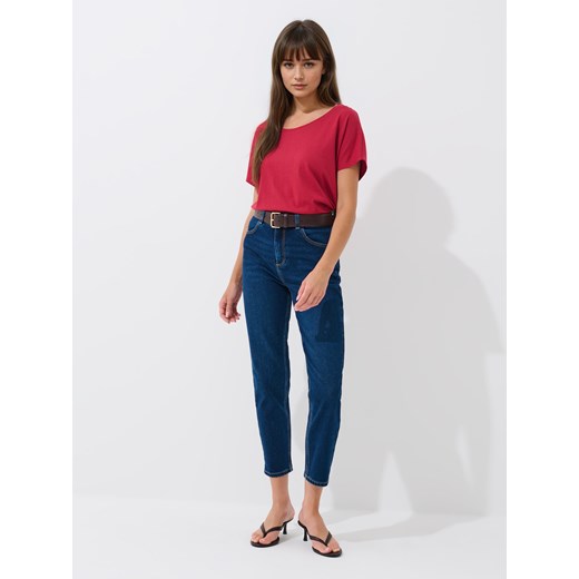 Mohito - T-shirt z modalem - czerwony ze sklepu Mohito w kategorii Bluzki damskie - zdjęcie 184678734