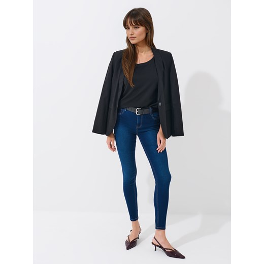 Mohito - Czarny t-shirt z modalem - czarny Mohito S Mohito