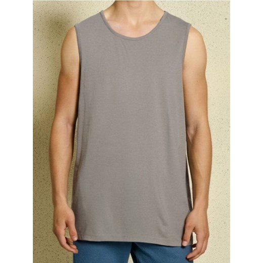 Sinsay - Bawełniany tank top basic - szary ze sklepu Sinsay w kategorii T-shirty męskie - zdjęcie 184680292