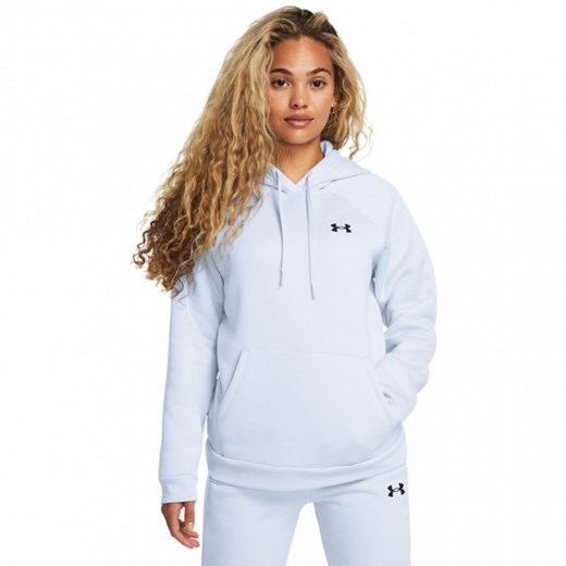 Damska bluza dresowa nierozpinana z kapturem Under Armour UA Armour Fleece Hoodie - biała ze sklepu Sportstylestory.com w kategorii Bluzy damskie - zdjęcie 184680393