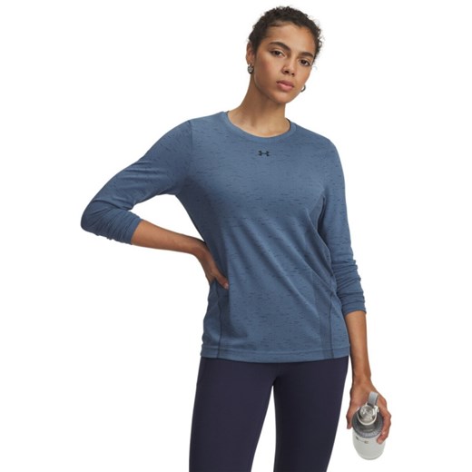 Damski longsleeve treningowy Under Armour Vanish Seamless Loose Ls - niebieski ze sklepu Sportstylestory.com w kategorii Bluzki damskie - zdjęcie 184680502