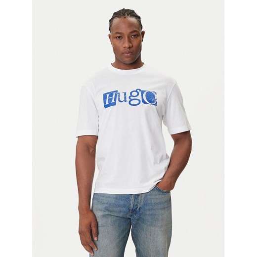 HUGO T-Shirt Nugix 50543485 Biały Regular Fit ze sklepu MODIVO w kategorii T-shirty męskie - zdjęcie 184681962