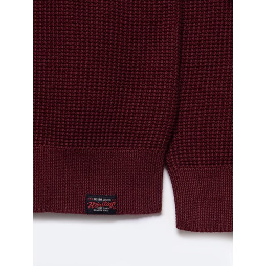 Sweter męski bawełniany bordowy Carlo 604 ze sklepu Big Star w kategorii Swetry męskie - zdjęcie 184682471