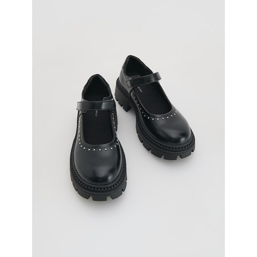 Reserved - Loafersy z imitacji skóry - czarny ze sklepu Reserved w kategorii Balerinki dziecięce - zdjęcie 184682650