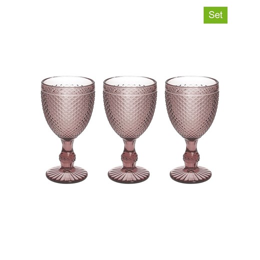 Tognana Szklanki (3 szt.) &quot;Diamante&quot; w kolorze jasnoróżowym - 280 ml ze sklepu Limango Polska w kategorii Szklanki - zdjęcie 184683194