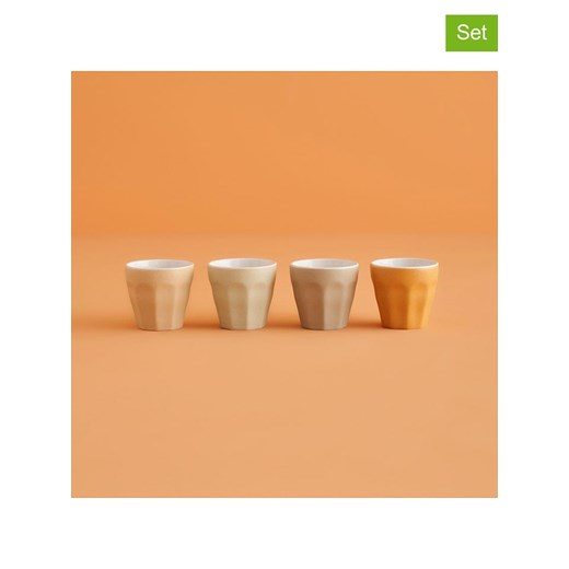 BELLA MAISON Kubki (4 szt.) w kolorze pomarańczowo-brązowo-beżowym do kawy - 90 ml ze sklepu Limango Polska w kategorii Kubki - zdjęcie 184683530