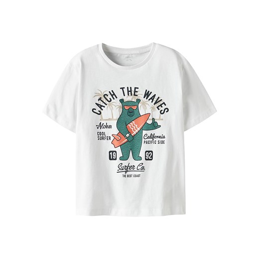 name it Koszulka &quot;Josh&quot; w kolorze biało-zielonym ze sklepu Limango Polska w kategorii T-shirty chłopięce - zdjęcie 184683553