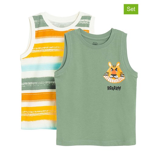 COOL CLUB Topy (2 szt.) w kolorze biało-pomarańczowo-oliwkowym ze sklepu Limango Polska w kategorii T-shirty chłopięce - zdjęcie 184684110