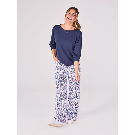 LIEBLINGSSTÜCK Spodnie w kolorze biało-granatowym ze sklepu Limango Polska w kategorii Spodnie damskie - zdjęcie 184685680
