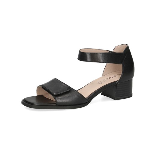 Caprice Skórzane sandały w kolorze czarnym na obcasie Caprice 38 promocyjna cena Limango Polska
