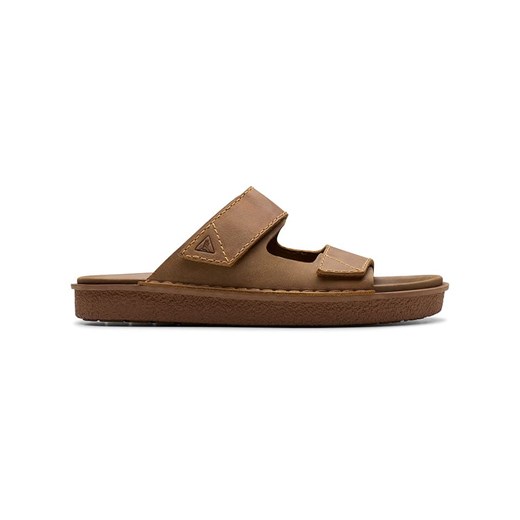 Clarks Skórzane klapki "Litton Strap" w kolorze jasnobrązowym Clarks 46 wyprzedaż Limango Polska