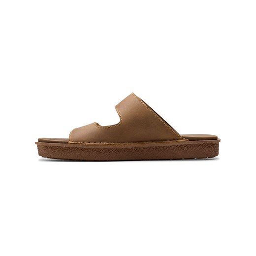 Clarks Skórzane klapki "Litton Strap" w kolorze jasnobrązowym Clarks 42 wyprzedaż Limango Polska
