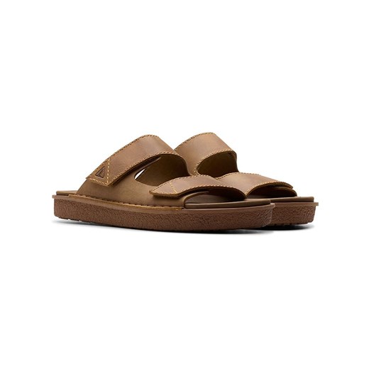 Clarks Skórzane klapki "Litton Strap" w kolorze jasnobrązowym Clarks 42 okazja Limango Polska