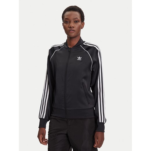 adidas Bluza SST adicolor Satin JZ6733 Czarny Regular Fit ze sklepu MODIVO w kategorii Bluzy damskie - zdjęcie 184686854