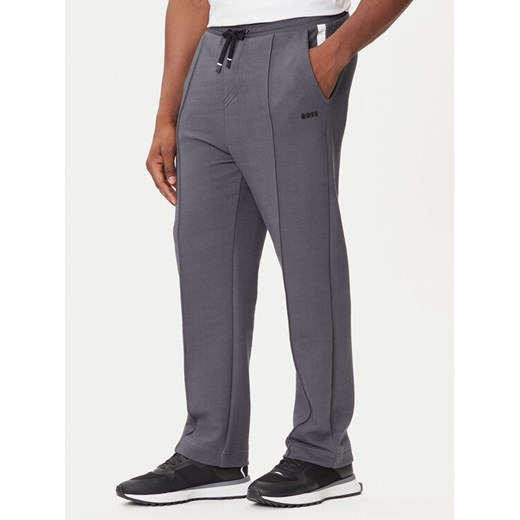BOSS Spodnie dresowe TL 50543145 Szary Relaxed Fit ze sklepu MODIVO w kategorii Spodnie męskie - zdjęcie 184686864