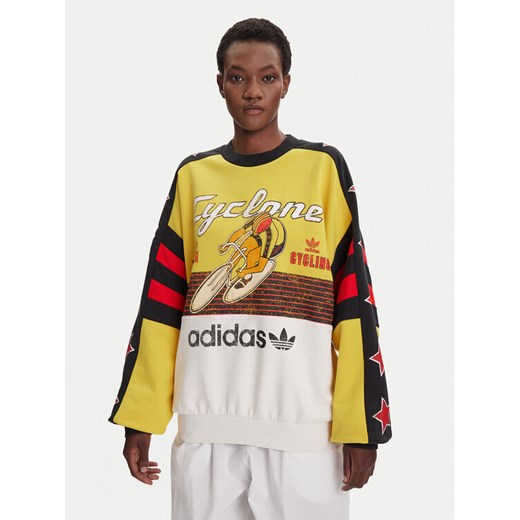 adidas Bluza Archive Cycling JW0147 Żółty Oversize ze sklepu MODIVO w kategorii Bluzy damskie - zdjęcie 184686871