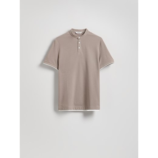 Reserved - Strukturalne polo regular fit - beżowy ze sklepu Reserved w kategorii T-shirty męskie - zdjęcie 184687973