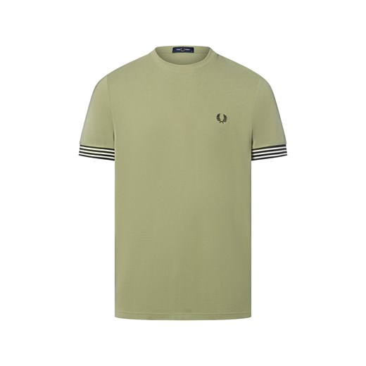 Fred Perry Koszulka męska Mężczyźni Bawełna seledynowy jednolity ze sklepu vangraaf w kategorii T-shirty męskie - zdjęcie 184688052