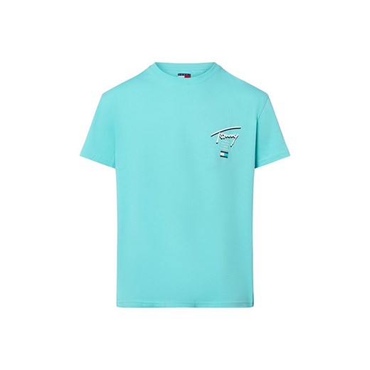 Tommy Jeans Koszulka męska Mężczyźni Bawełna cyjan nadruk ze sklepu vangraaf w kategorii T-shirty męskie - zdjęcie 184688054