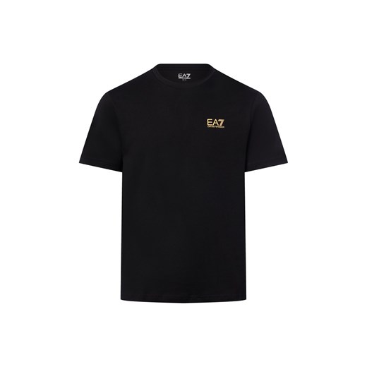 EA7 Emporio Armani Koszulka męska Mężczyźni Bawełna czarny jednolity ze sklepu vangraaf w kategorii T-shirty męskie - zdjęcie 184688061