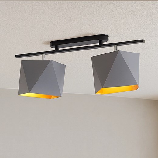 Skandynawska lampa sufitowa LED 2-punktowa do salonu AKRON GOLD ze sklepu Lysne w kategorii Lampy sufitowe - zdjęcie 184688104