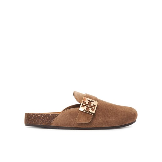 Klapki Tory Burch Mellow Mule 154446 Brązowy ze sklepu eobuwie.pl w kategorii Klapki damskie - zdjęcie 184688432