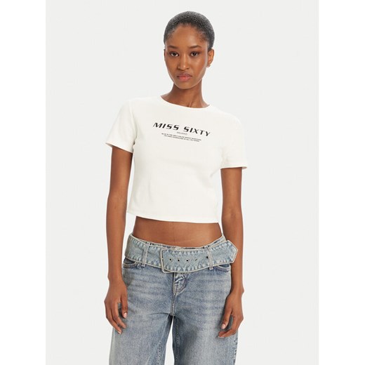 Miss Sixty T-Shirt 6L1SJ4300000 Biały Slim Fit ze sklepu MODIVO w kategorii Bluzki damskie - zdjęcie 184688572