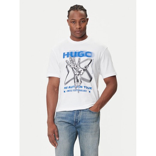 HUGO T-Shirt Nopix 50543494 Biały Regular Fit ze sklepu MODIVO w kategorii T-shirty męskie - zdjęcie 184688632