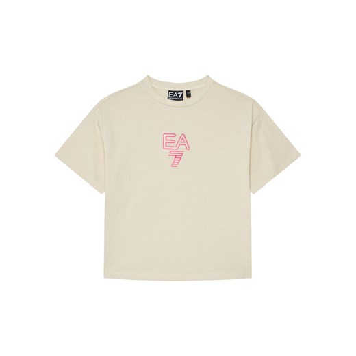 EA7 Emporio Armani T-Shirt 7G000042 AF12503 U1079 Beżowy Relaxed Fit ze sklepu MODIVO w kategorii Bluzki dziewczęce - zdjęcie 184688641