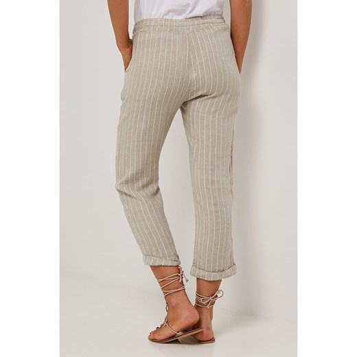 Le Monde du Lin Lniane rybaczki w kolorze beżowym Le Monde Du Lin 38/40 okazja Limango Polska