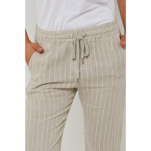 Le Monde du Lin Lniane rybaczki w kolorze beżowym Le Monde Du Lin 40/42 wyprzedaż Limango Polska