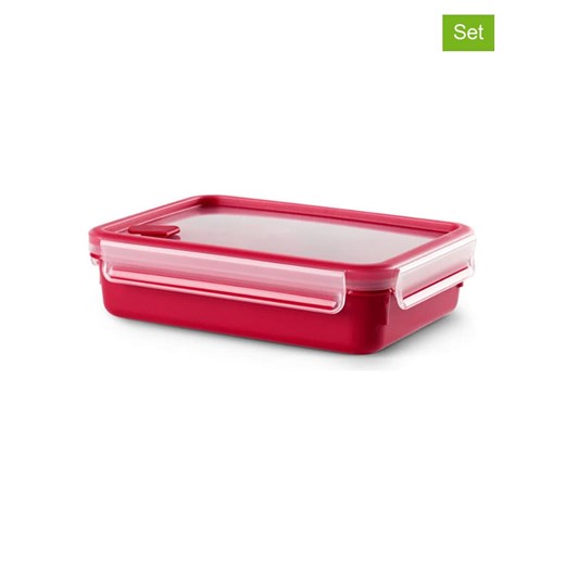 Emsa Pojemniki (2 szt.) &quot;Clip &amp; Micro&quot; w kolorze czerwonym - 1,2 l ze sklepu Limango Polska w kategorii Pojemniki kuchenne - zdjęcie 184689770