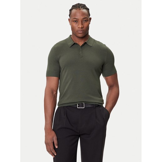 HUGO Polo San Peter-CV 50536672 Zielony Regular Fit ze sklepu MODIVO w kategorii T-shirty męskie - zdjęcie 184691052