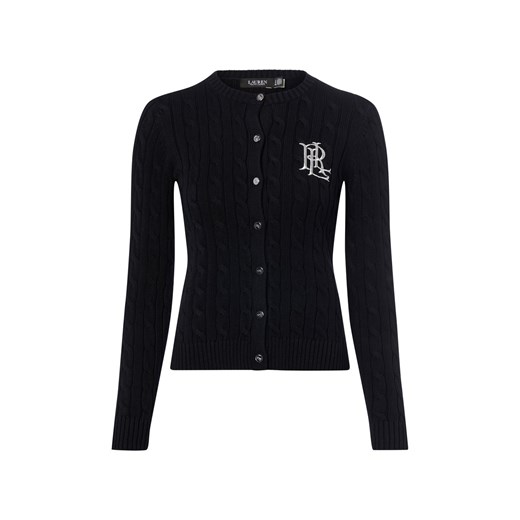 Lauren Ralph Lauren Kardigan damski Kobiety Bawełna czarny jednolity ze sklepu vangraaf w kategorii Swetry damskie - zdjęcie 184691642