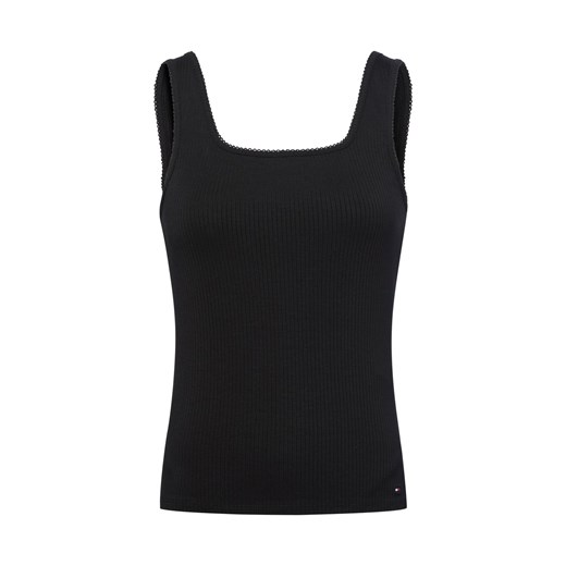 Tommy Hilfiger Top damski Kobiety Dżersej czarny jednolity ze sklepu vangraaf w kategorii Bluzki damskie - zdjęcie 184691651