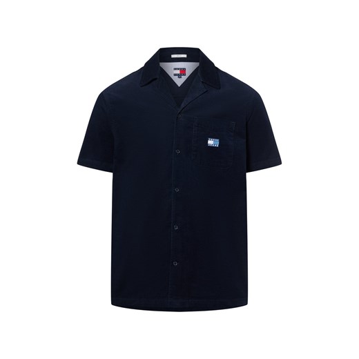 Tommy Jeans Męska koszula sztruksowa Mężczyźni Regular Fit Bawełna granatowy jednolity ze sklepu vangraaf w kategorii Koszule męskie - zdjęcie 184691663