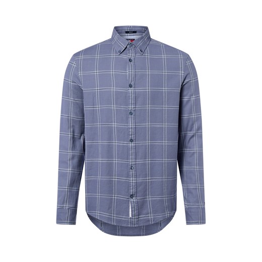 Tommy Jeans Męska koszula w kratę Mężczyźni Regular Fit Bawełna niebieski w kratkę ze sklepu vangraaf w kategorii Koszule męskie - zdjęcie 184691664