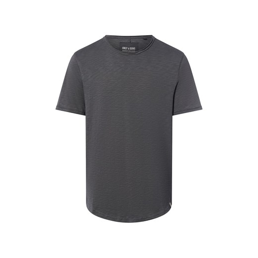 Only&Sons Koszulka męska - ONSBenne Mężczyźni Bawełna antracytowy jednolity ze sklepu vangraaf w kategorii T-shirty męskie - zdjęcie 184691682