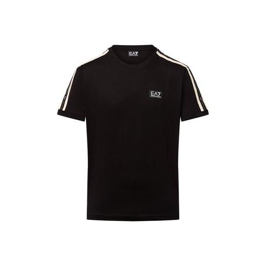EA7 Emporio Armani Koszulka męska Mężczyźni Bawełna czarny jednolity ze sklepu vangraaf w kategorii T-shirty męskie - zdjęcie 184691694
