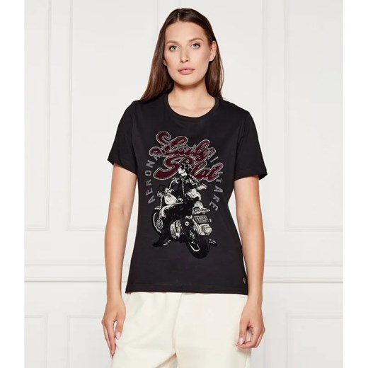 Aeronautica Militare T-shirt | Regular Fit ze sklepu Gomez Fashion Store w kategorii Bluzki damskie - zdjęcie 184692403