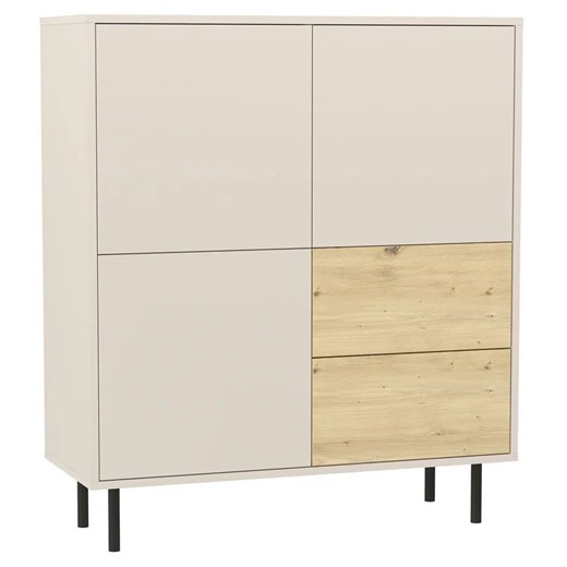 Komoda na nóżkach z 2 szufladami kaszmir + dąb artisan M8-M01 ze sklepu Edinos.pl w kategorii Komody - zdjęcie 184693550