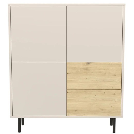 Komoda na nóżkach z 2 szufladami kaszmir + dąb artisan - Liosso 4X Elior One Size Edinos.pl