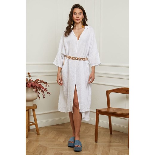 Plume Lniana sukienka &quot;Dyana&quot; w kolorze białym Plume L okazja Limango Polska