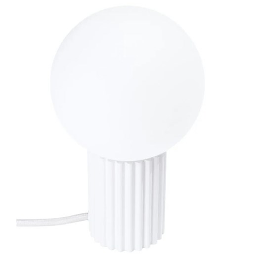 Biała ryflowana lampka nocna - K601-Buble ze sklepu Edinos.pl w kategorii Lampy stołowe - zdjęcie 184695814