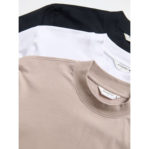 Reserved - Bawełniany t-shirt slim fit - czarny Reserved XXL Reserved