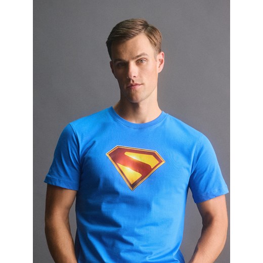 Reserved - Bawełniany t-shirt regular fit SUPERMAN™ - niebieski Reserved XL Reserved