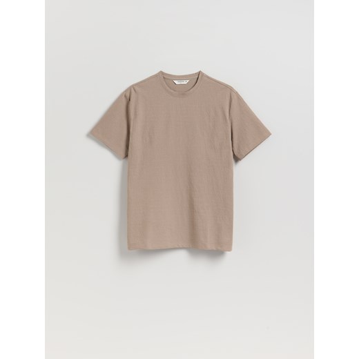 Reserved - Strukturalny t-shirt comfort fit - brązowy ze sklepu Reserved w kategorii T-shirty męskie - zdjęcie 184696420