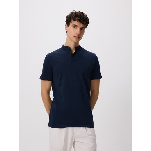 Reserved - Koszulka polo regular ze stójką - granatowy ze sklepu Reserved w kategorii T-shirty męskie - zdjęcie 184696711