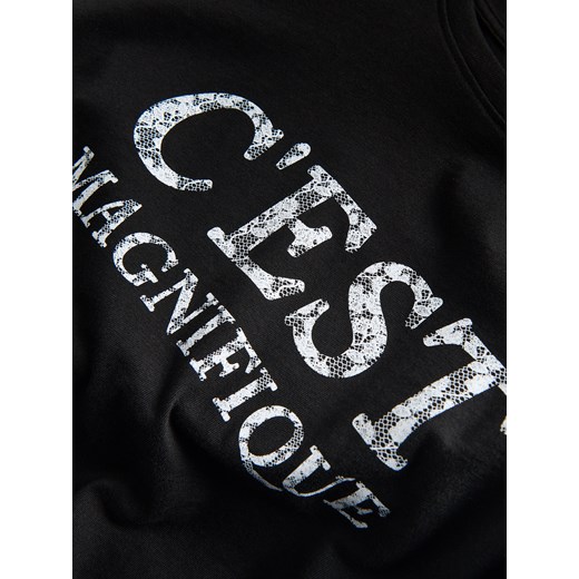 Reserved - T-shirt z nadrukiem - czarny Reserved XL Reserved